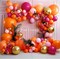 Hot Pink Orange Metallic Gold Tropical Latex Balloons(Pink Orange)10 x 8 x 0.65 inches